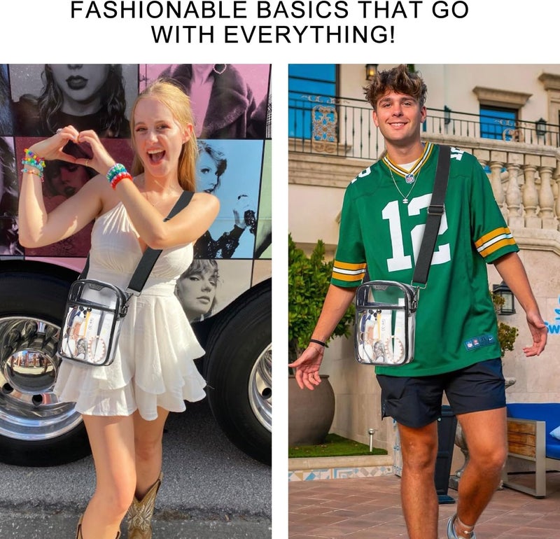 LATMAP Clear bags Stadium Approved Crossbody Sling Bag Fanny Pack Backpack Purses for Women Men Belt bag for stadium events - Image 3